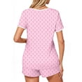 thumbnail image 5 of UVN Pajamas Sets for Women 2 Piece Lounge Set Short Sleeve Tops and Shorts Soft Pj Set Sleepwear Loungewear, 5 of 9