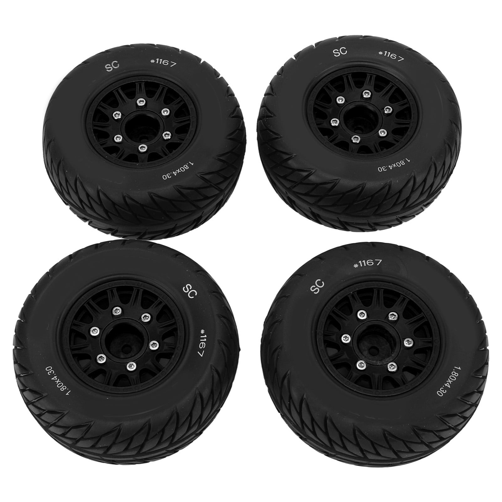 RC Truck Tires, Grip Plastic Rubber 110 Short Truck Tires Uneven
