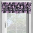 thumbnail image 2 of Ambesonne Floral Valance Pack of 2, Flower Patterned Design, 54"X18", Lilac Dark Purple White, 2 of 5