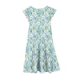 thumbnail image 4 of Zpanxa Robes d'Été pour Filles Manches Courtes Volantées Col Rond Imprimé Floral Taille Poche Robe Superposée Polyester Spandex Multicolore 6-7 Ans, 4 of 6