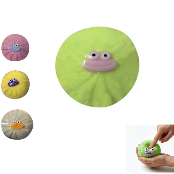 Cute Taba Squishies Fidget Toys for Teens & Adults - Giant Stress Ball with Big Eyes & Sausage Lips, Funny Prank Gifts, Party Supplies, Game Prizes-Green(1pc)