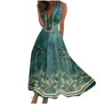 thumbnail image 2 of kytmyeq Women's Long Dress Maxi Dress Casual Dress Summer Casual Sleeveless V Neck Boho Waist Flower Printed Dress, 2 of 6