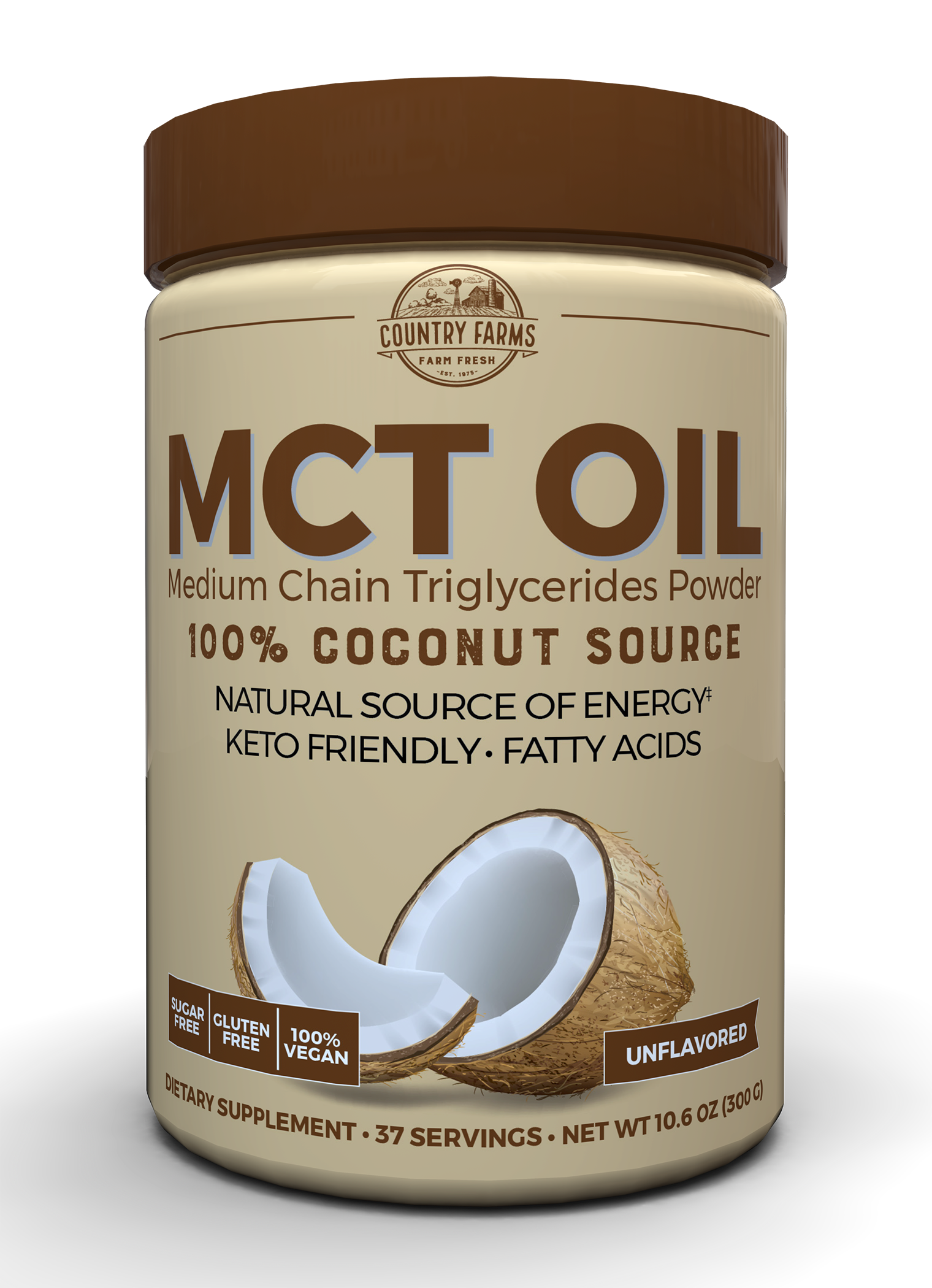 Country Farms MCT Oil Powder Dietary Supplement, 10.6 oz., 30 Servings