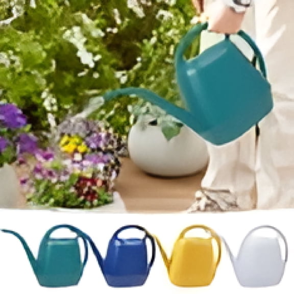 ACDANC 1-Gallon Watering Can,Long Spout Plastic Can for Indoor & Outdoor Plant Care,Stylish Flower Patterns,Deep Blue