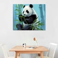 thumbnail image 2 of Nawypu  Cute Animal Canvas Wall Art Baby Panda Playing with Flower Pictures Print Chinese Style Painting Artwork Stretched and Framed Artwork for Kids Bedroom Living Room Nursery Decor, 2 of 4