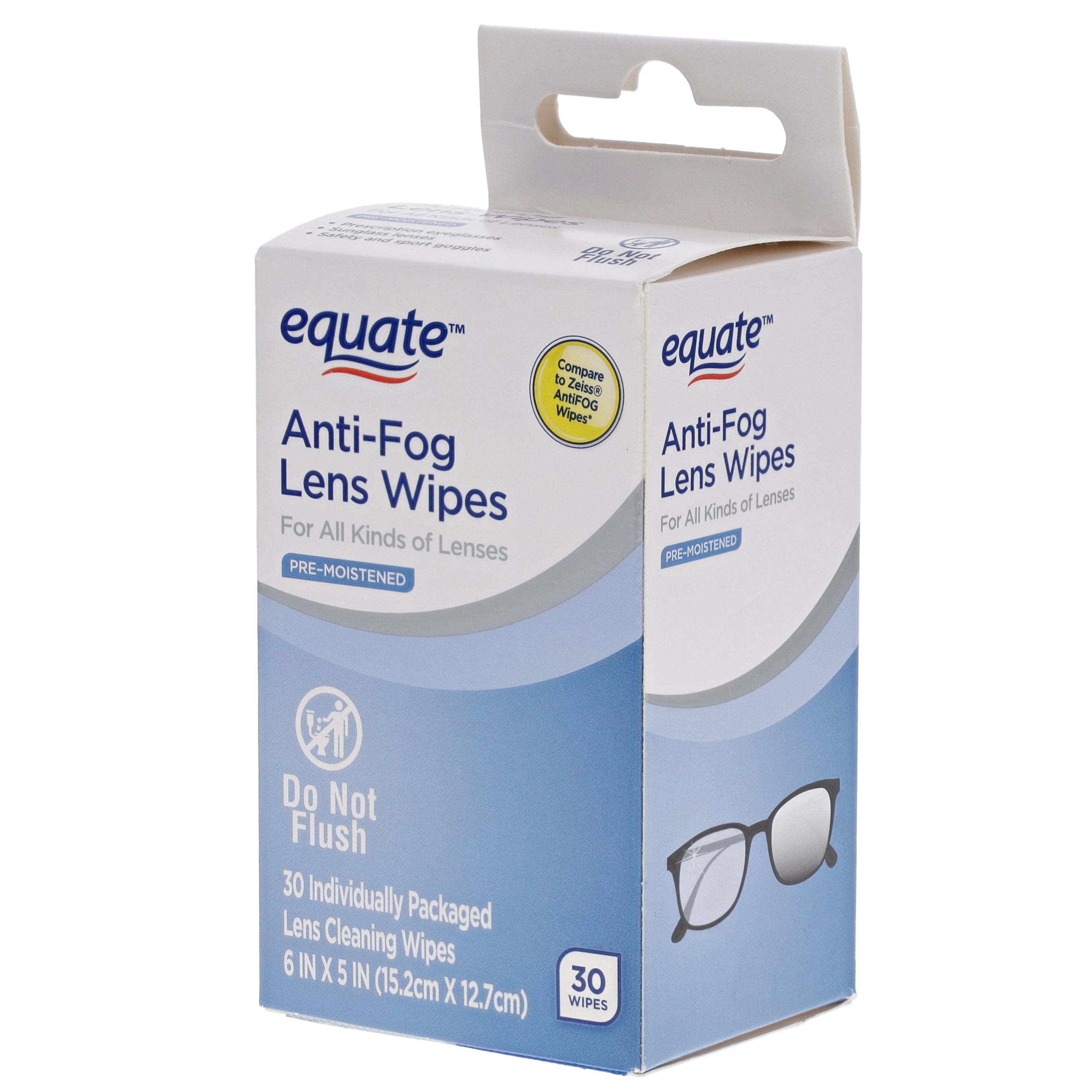 Equate Pre-Moistened Anti-Fog Lens Cleaning Wipes, 30 Count