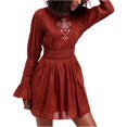 thumbnail image 1 of Free People Womens Victorian Mini Dress, Brown, 6, 1 of 1