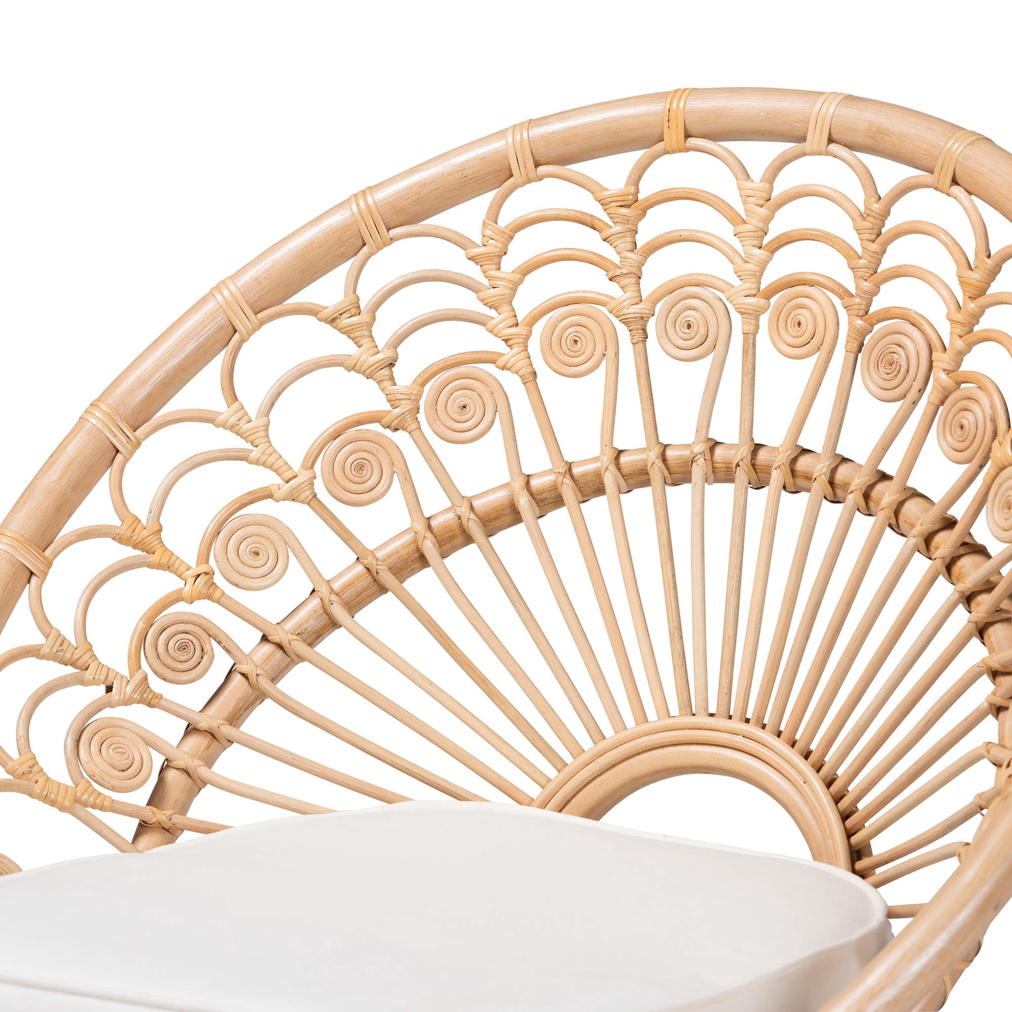 bali & pari Abriella Rattan BOHO Peacock Chair, Natural Brown