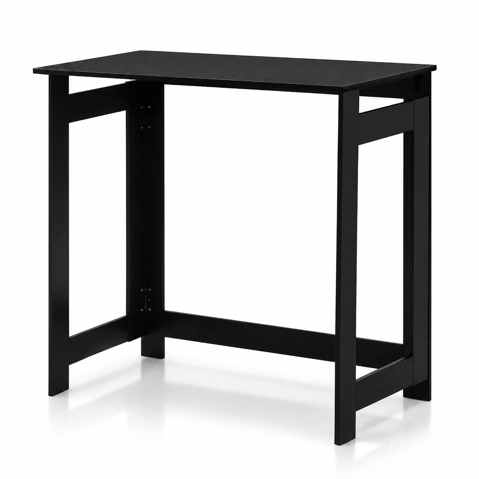 Furnibear Folding Console Table with Foldable Legs Narrow Entryway Sofa Table for Hallway Entrance and Behind Couch Space Saving, Black