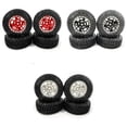 thumbnail image 4 of Llantas de plástico resistentes al desgaste Ounissouiy 4 piezas para 1/24 RC Axial SCX24 Plata, 4 of 6