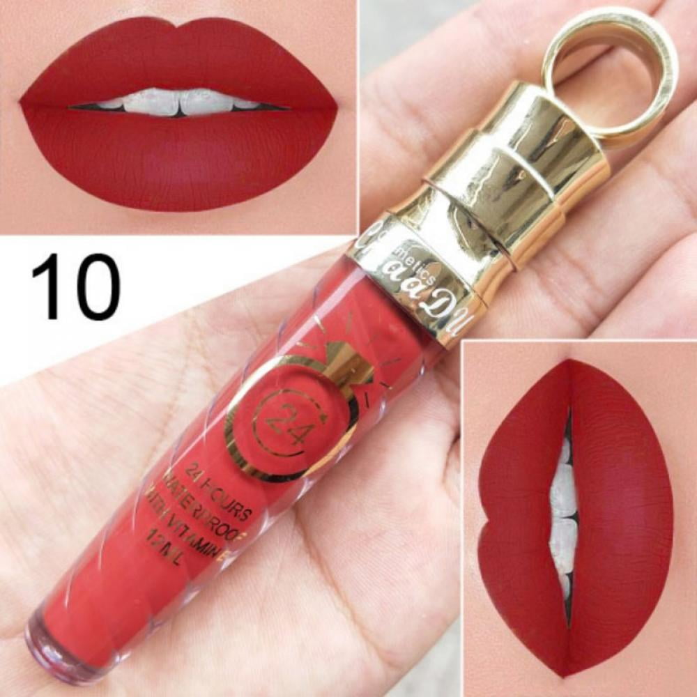 20 Colors Waterproof Long Lasting Matte+Shimmer Lipstick Mental Beauty