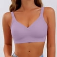 thumbnail image 2 of Gkeoshab Sports Bras for Women Women's High Support Wireless Bra Comfort Bralette Breathable Purple L, 2 of 5