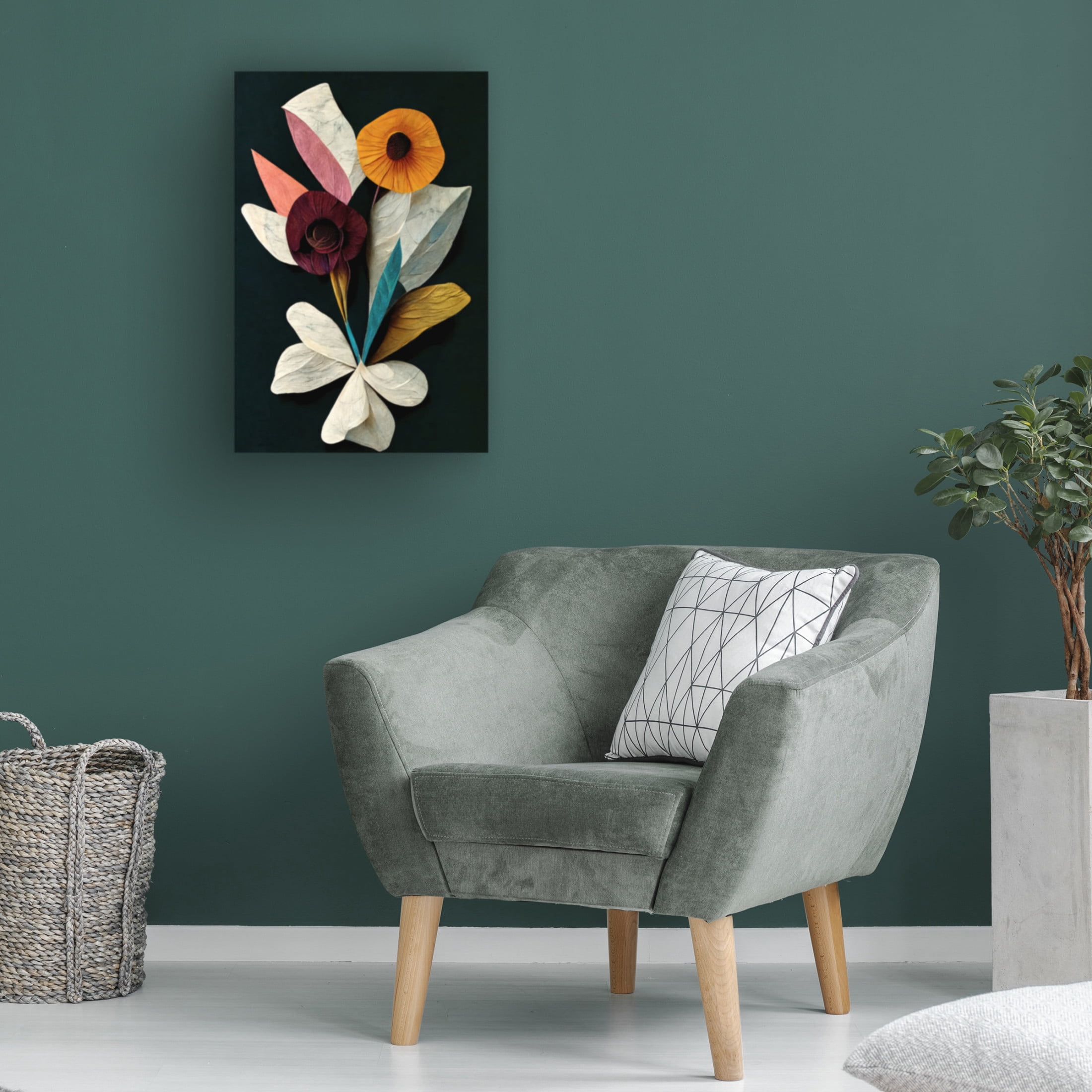 Canvas Wall Art - Treechild 'A Paper Bouquet' Wall Art for Living Room, Bedroom, or Office D?cor by Trademark Fine Art - 12 x 19 Inches