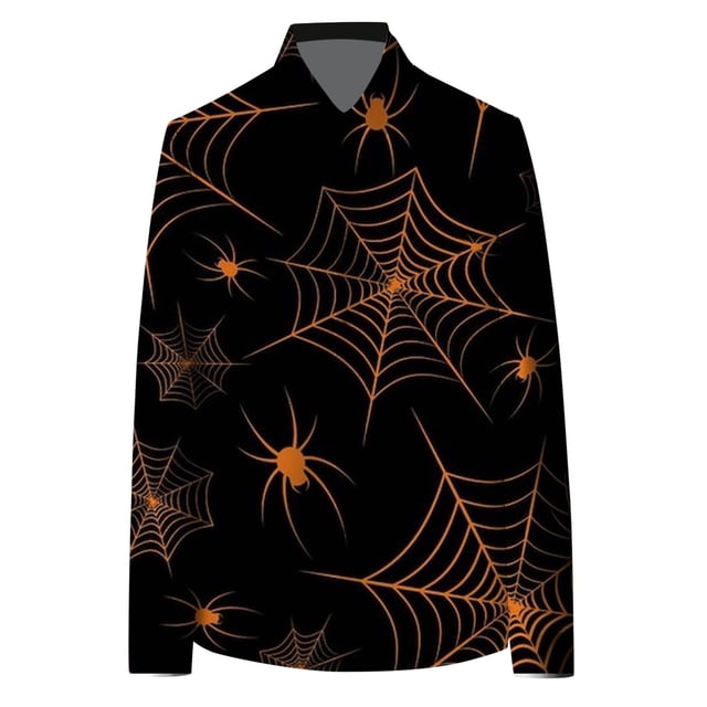 Chemise Décontractée à Manches Longues Imprimée 3D pour Hommes Halloween Mode Confortable pour Automne