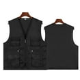 thumbnail image 3 of BRGZLK Kids Cargo Vest Solid Color Zip Up Spring Autumn Travel Multi Pocket Unisex Outer Wear Lightweight Utility Volunteer Vest Top Black 9-10 Years, 3 of 4