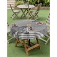 thumbnail image 4 of Outdoor Tablecloth with Umbrella Hole for Patio/Picnic/Party/Camping, Light Gray Starfish Waterproof Table Cloth Round Cover Washable, Coastal Summer Beach Ocean Striped (Dia 60"), 4 of 9