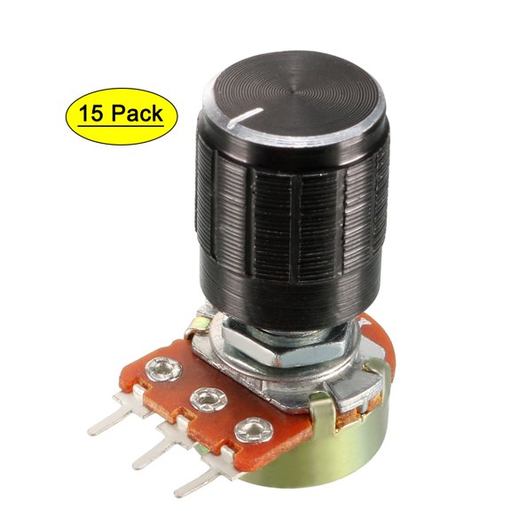 Uxcell WH148 15Pcs 10K Ohm Variable Resistors Carbon Film Taper Potentiometer