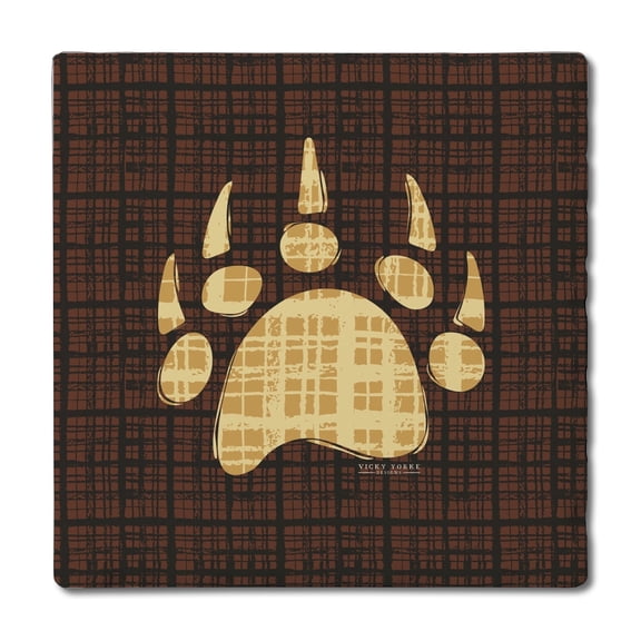 Thirstystone Bear Paw Single Tumbled Tile Stone Coaster Create Your Own Set