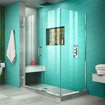 DreamLine Unidoor Plus 51 in. W x 30 3/8 in. D x 72 in. H Frameless Hinged Shower Enclosure in Chrome
