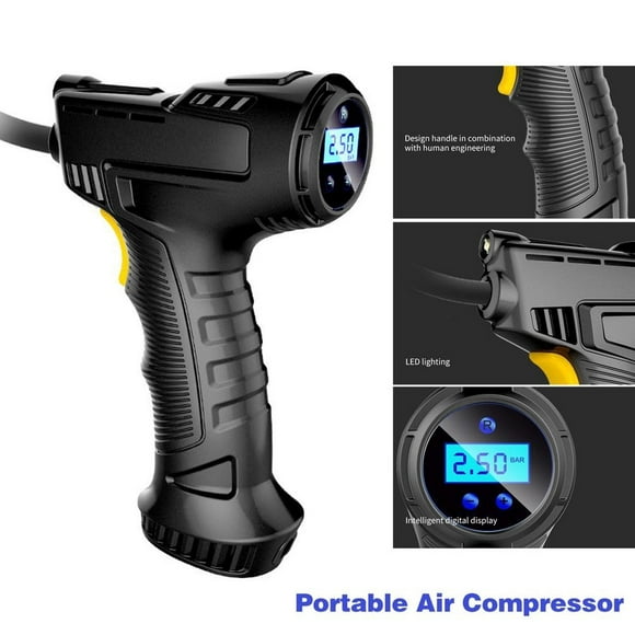 Compresor de aire portátil Adaskala 120 W con pantalla digit