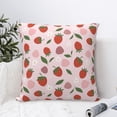 thumbnail image 4 of Pofeuu Floral Strawberr Print Double-sided plush pillowcase Square Throw Pillow Covers Pillows Cover for Living Room Bedroom Sofa Couch Cushion Cover（No pillow core）-22"x22", 4 of 7