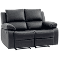 thumbnail image 1 of HOMCOM Double Seat Recliner PU Leather Reclining Sofa with Arms, Black, 1 of 10