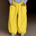 thumbnail image 4 of Dxzfnsa Womens Sweatpants Cargo Fleece Lined Baggy Athletic Jogger with Pockets 2025 Casual Trendy Pants Fall Outfits Joggers for Women(Yellow,S-5XL), 4 of 9