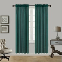 2PC MR2 HUNTER GREEN SOLID SILK SEMI SHEER ROD POCKET WINDOW CURTAIN PANEL LIGHT FILTERING 55" W X 95" L EACH PC