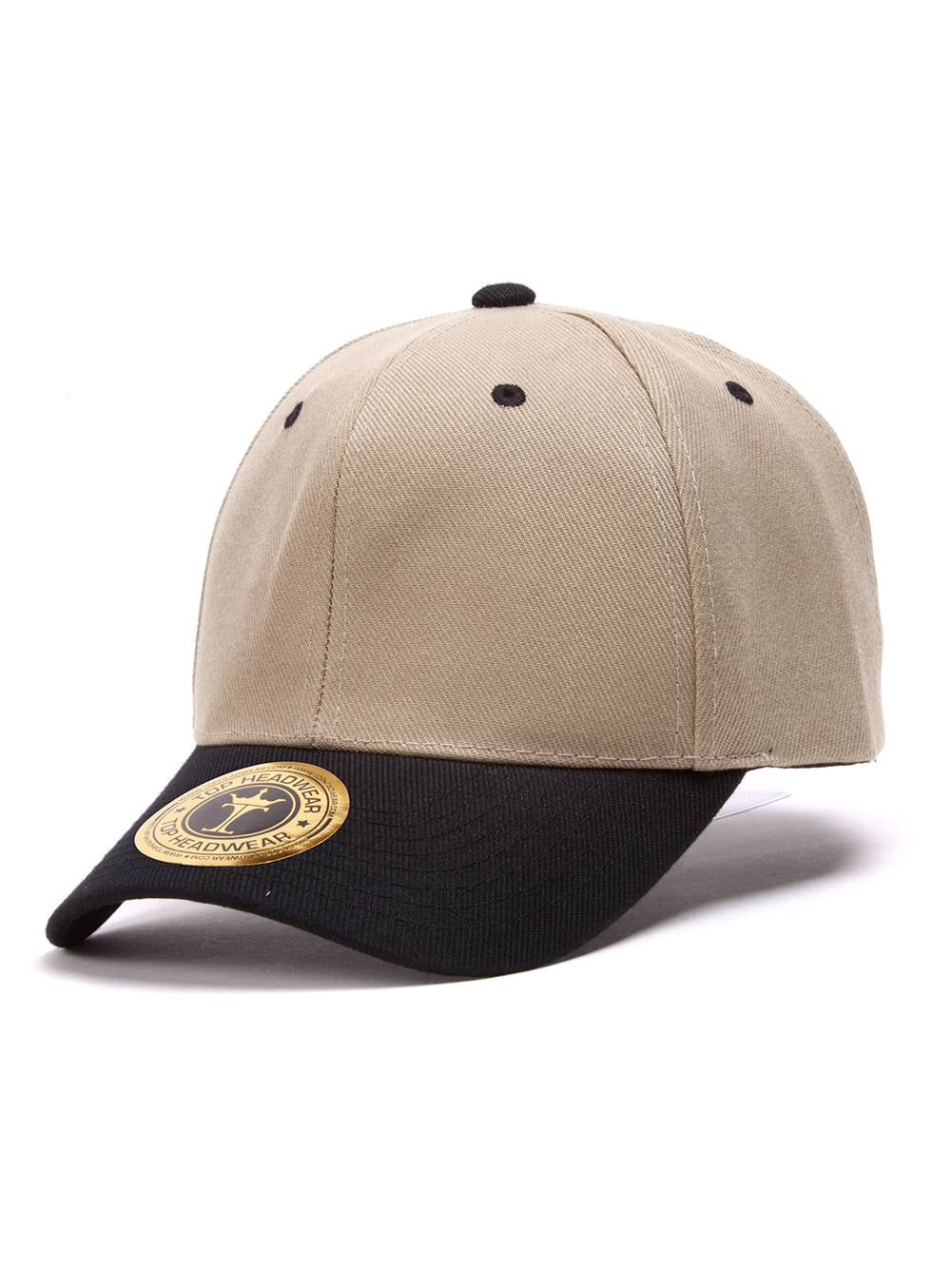 Top Headwear 12-Pack Adjustable Baseball Hat - Beige/Black
