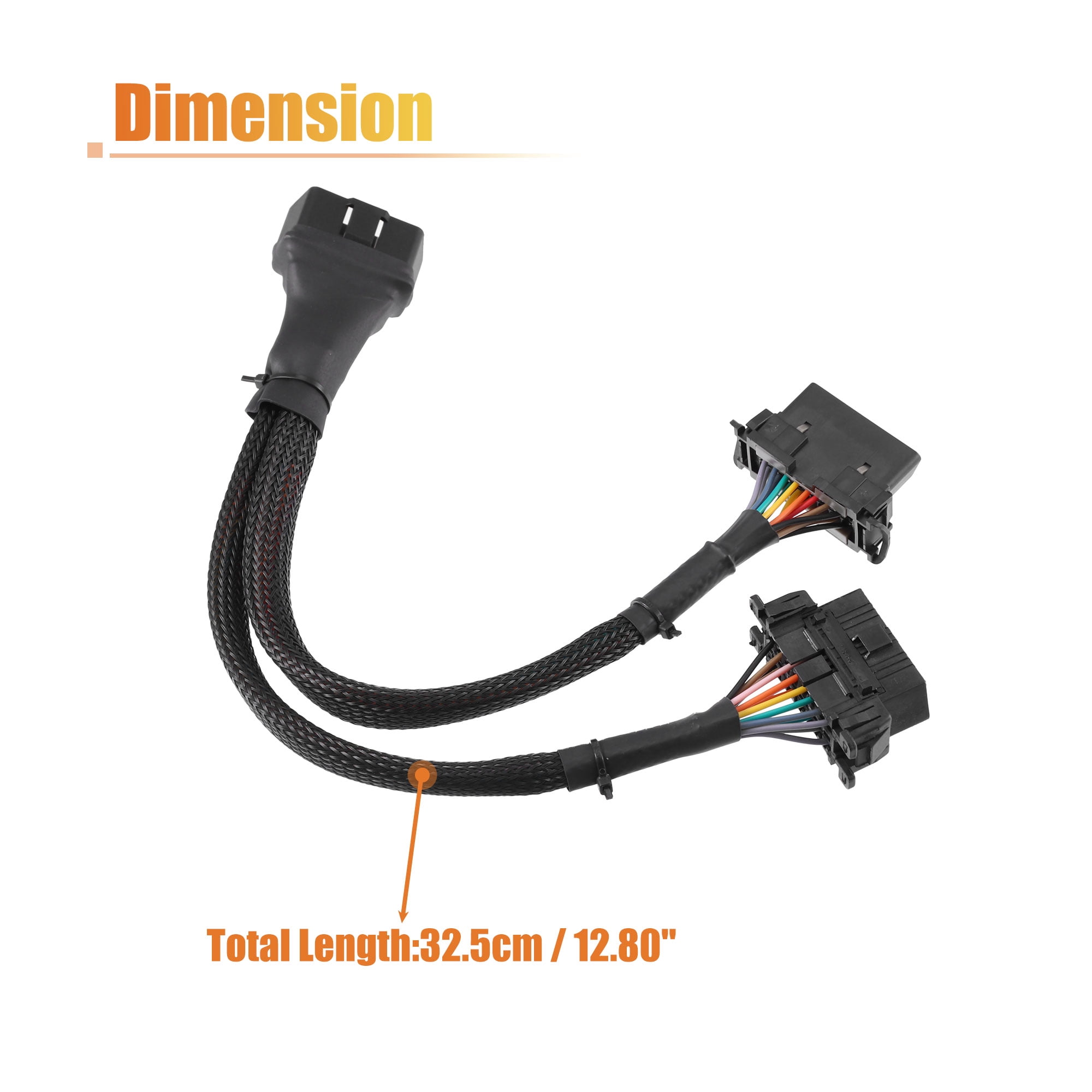 Unique Bargains OBD 2 16-Pin Splitter Y Cable Diagnostic Tool Adapter for GPS Tracker