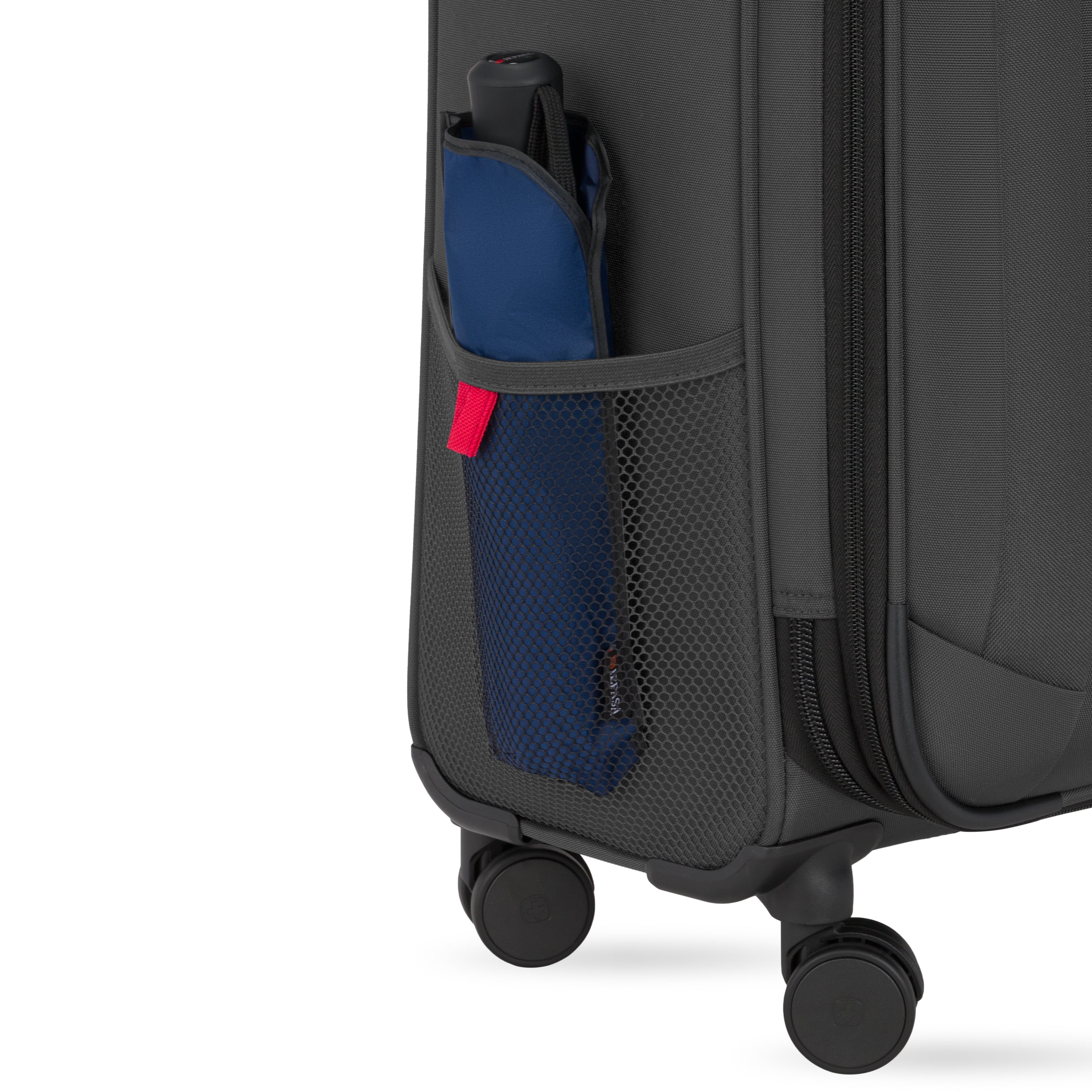 SWISSGEAR Stride 3-Piece Expandable Spinner Luggage Set, Dark Gray, with 8 Wheels and Built-in TSA Lock