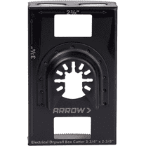 Arrow OSCGB1-1 Gang Electrical Box Drywall Cutting Blade for Oscillating Tools, Universal, Fits Most Multitools, Includes Adapter, Makes 2-7/8” by 3-3/4” Hole, Quantity 1
