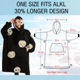 thumbnail image 4 of Oversized Wearable Blanket Hoodie,Halloween Cute Pumpkins Pattern Sherpa Blanket Hoodie with Super Pockets,Super Warm Fuzzy Pullover for Women & Men, 4 of 6