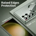 thumbnail image 2 of Magsafe Case For Samsung S24 S23 S22 S21 Ultra Plus Note 20 10 Clear Silicone Full Camera Crystal Magnetic Car Cover Protection, 2 of 7