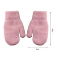 thumbnail image 6 of 1 Pair Women Mittens Double-layers Cute Stretchy Soft Thickened Cold Resistant Solid Color Autumn Winter Girls Gloves for Riding,Black, 6 of 8