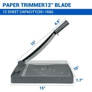 Paper Cutter 12 Cut Length Paper Trimmer, Guillotine Trimmer with 12sheet Capacity Paper Cutting Board, Heavy Duty Guillotine Paper Cutters and Trimmers for Cardstock Paper Crafts Paper Slicer