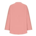 thumbnail image 5 of Women's Plus Size Boho Top - Long Sleeve Solid Blouse - Spring Trendy Loose Fit - V-Neck Casual Shirt | Baberdicy | Women Long Sleeve Solid Color Tops Spring Trendy Plus Size Boho (Pink | L), 5 of 6