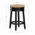 thumbnail image 3 of Linon Maya 25" Backless Indoor Round Counter Stool with Swivel, Black/Natural Seagrass, 3 of 7
