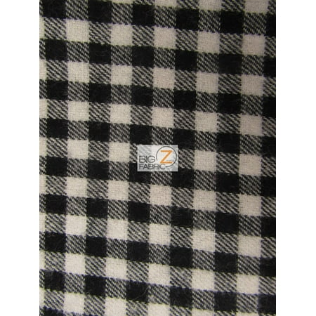 Buffalo Plaid Flannel - Tartan Plaid Uniform Apparel Flannel Fabric / Buffalo Mini Black / Sold By The Yard