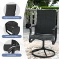 thumbnail image 3 of MRUAKA Patio Swivel Chairs Set of 2, Outdoor Dining Chairs All Weather Breathable Textilene Outdoor Swivel Chairs with Metal Rocking Frame for Lawn Garden Backyard Deck, Black, 3 of 7