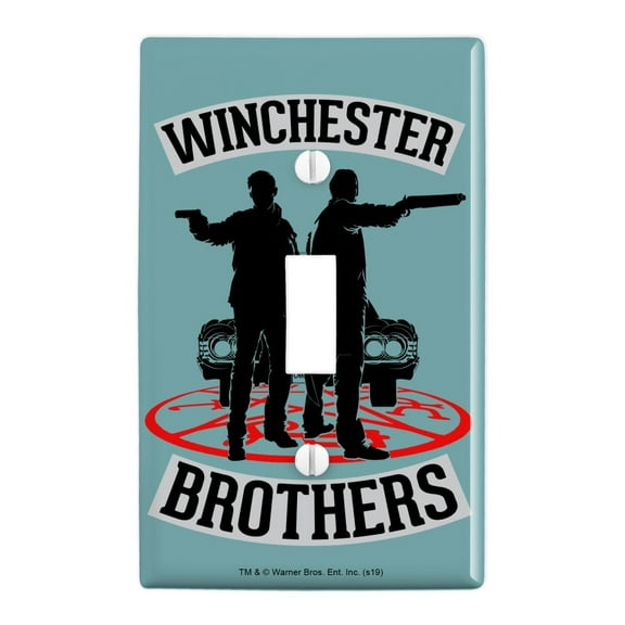 Supernatural Winchester Brothers Plastic Wall Decor Toggle Light Switch Plate Cover