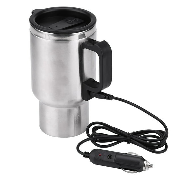 Taza térmica eléctrica de acero inoxidable para viaje, 12 V, 450 ml, para café, té y coche