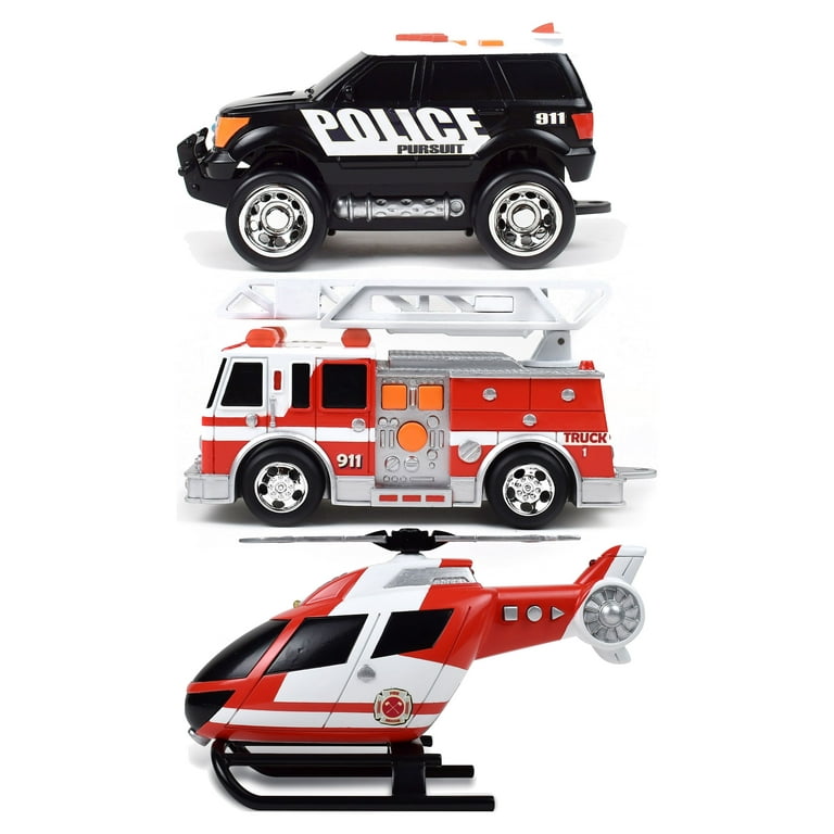 Fire truck hotsell pushes police car