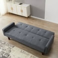 thumbnail image 3 of SEGMART Multifunctional Sleeper Sofa, Couch Recliner Convertible Bed, Modern Adjustable Futon Couch Bed, Upholstered Sofa Bed with Reversible Chaise, 3-Seat Couch Sleeper for Living Room, B3015, 3 of 8