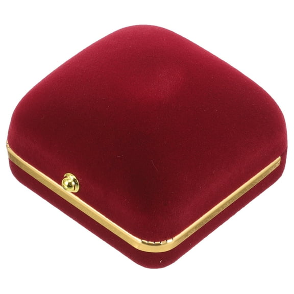 TINKSKY 1Pcs Ring Boxes Dark Red Simple Design Lint Proposal for Women