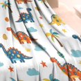 thumbnail image 3 of White Dinosaurs Palms Stars Pattern Blanket,Comfortable Soft Lamb Wool Throw Blanket,All Season,Warm Lightweight Blankets for Sofa Bed Couch Living Room Chair,30"x40", 3 of 4