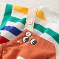 thumbnail image 4 of WOYY Toddler Boys Summer Outfits Striped T-Shirt & Cartoon Dinosaur Overalls, Sizes 4-5T, 4 of 5