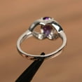 thumbnail image 3 of natural amethyst ring oval cut February birthstone purple gemstone ring sterling silver engagement ring, 3 of 4