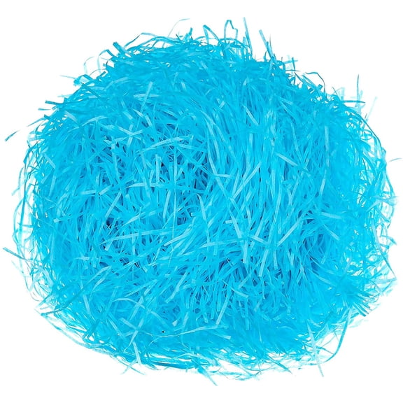 Easter Grass Basket Filler Raffia Paper Shreds Stuffers Craft Tissue Raffia Filler Grass for Gift Packaging Easter Egg Hunt Party Favors Decoration(16oz,Lake Blue)