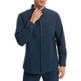 thumbnail image 5 of CAMISA DE NEGOCIO OXFORD DE MANGA LARGA PARA HOMBRES INSPIRE CHIC, CON CUELLO Y AJUSTE REGULAR, TAMAÑO S, AZUL OSCURO, 5 of 5